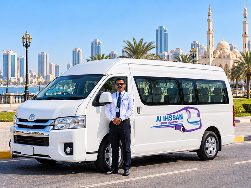 10 seater bus for rent in Sharjah with driver