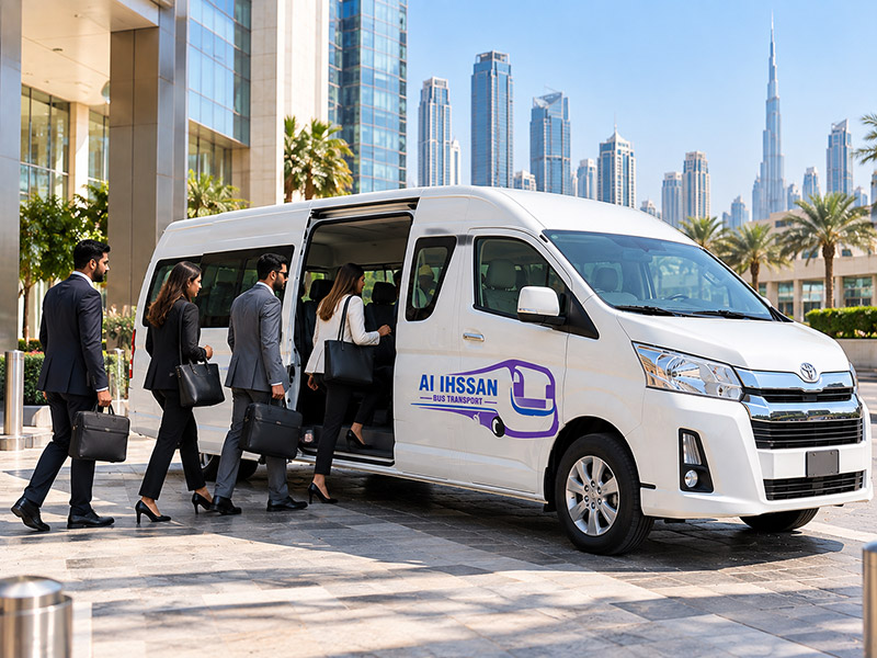 14 seater luxury van for the bridal party and family in Dubai