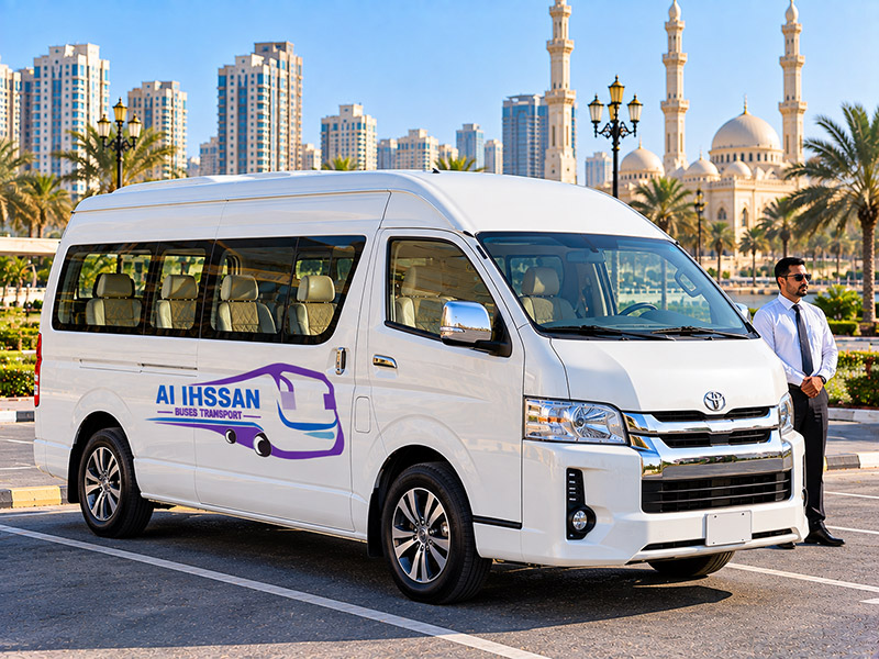 14 seater luxury van rental in Sharjah with chauffeur