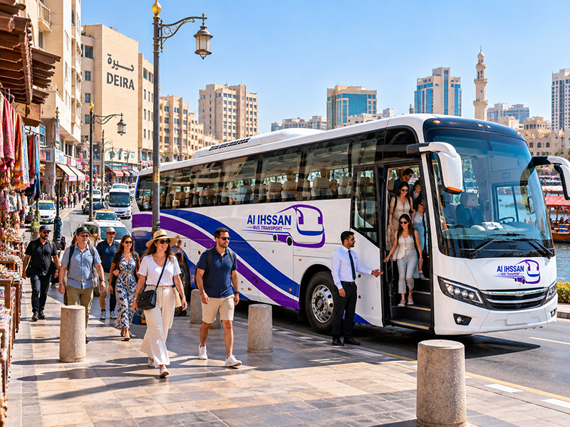 45 seater luxury coach for wedding guest transfers in Dubai