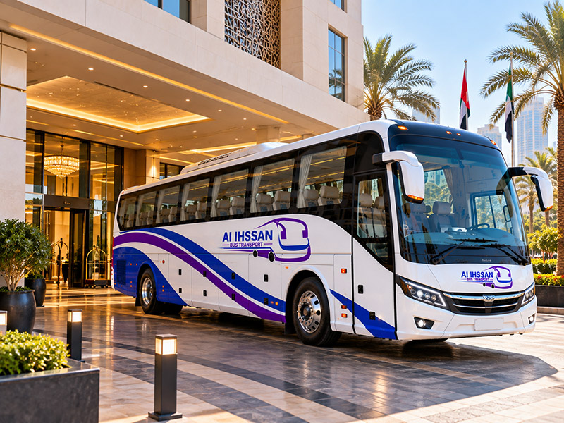 50 seater luxury coach for an Abu Dhabi day tour