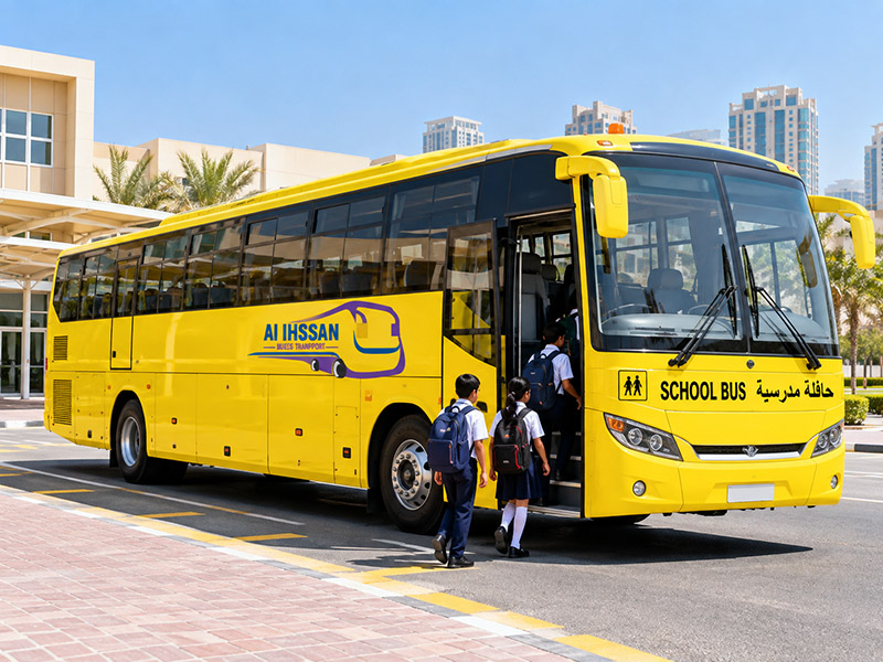 84 seater school bus with students boarding