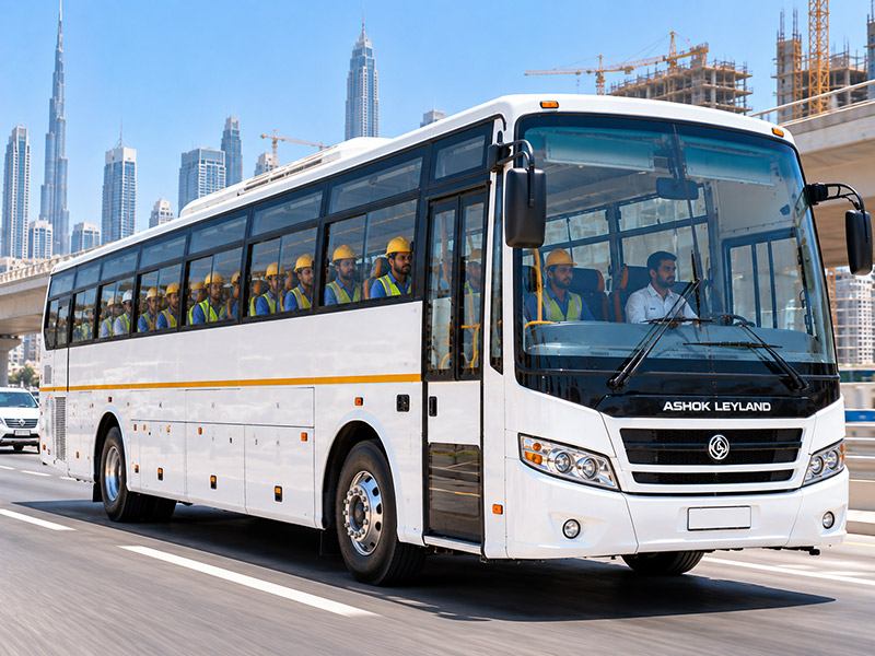 Ashok Leyland 71 seater staff bus in Dubai