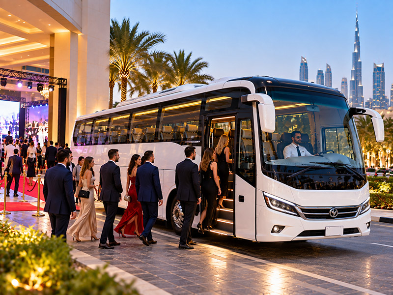 Event transfer bus for a gala in Dubai