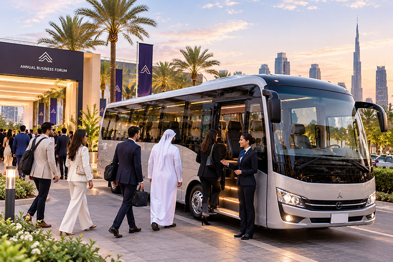 Event shuttle bus in Dubai