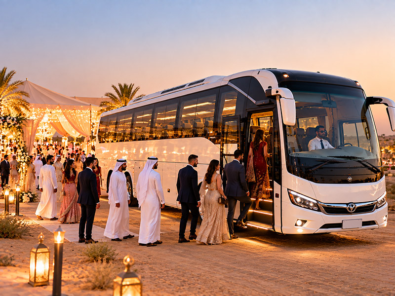 Evening event and wedding transfer coach in Dubai