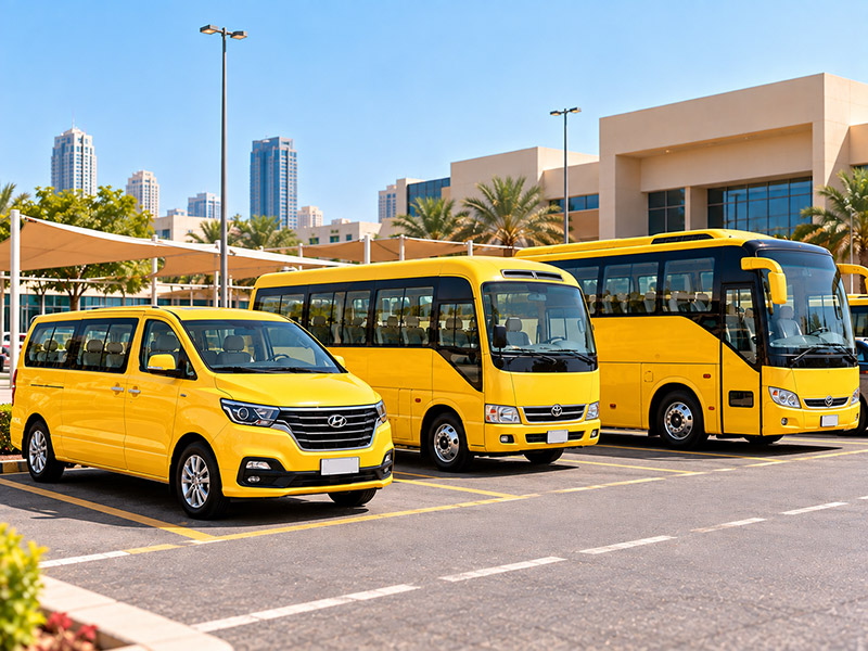 Al Ihssan school buses and vans