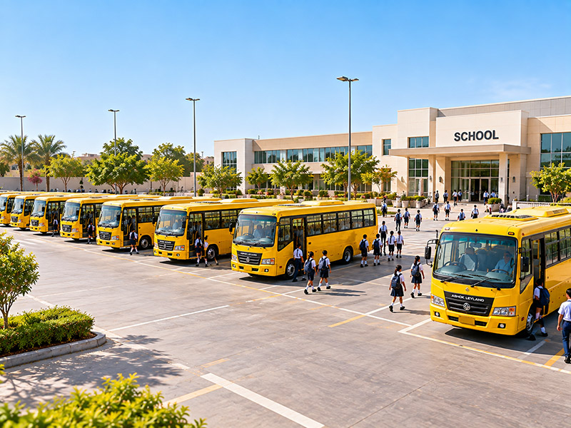Yellow school bus available on monthly contract