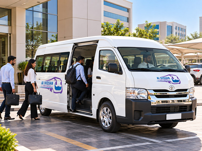 Toyota Hiace 13 seater van with passengers